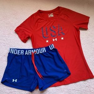 Bundle Under Armour top and shorts